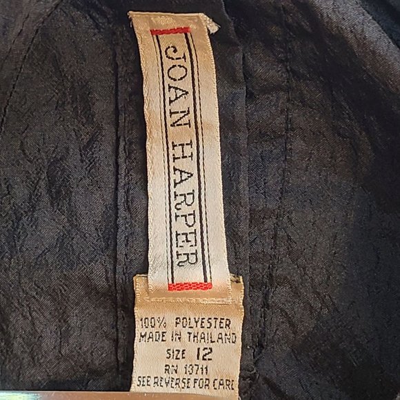 Joan Harper Women's VTG Short Sleeve Pullover Blouse Black Size 12 - Picture 6 of 7